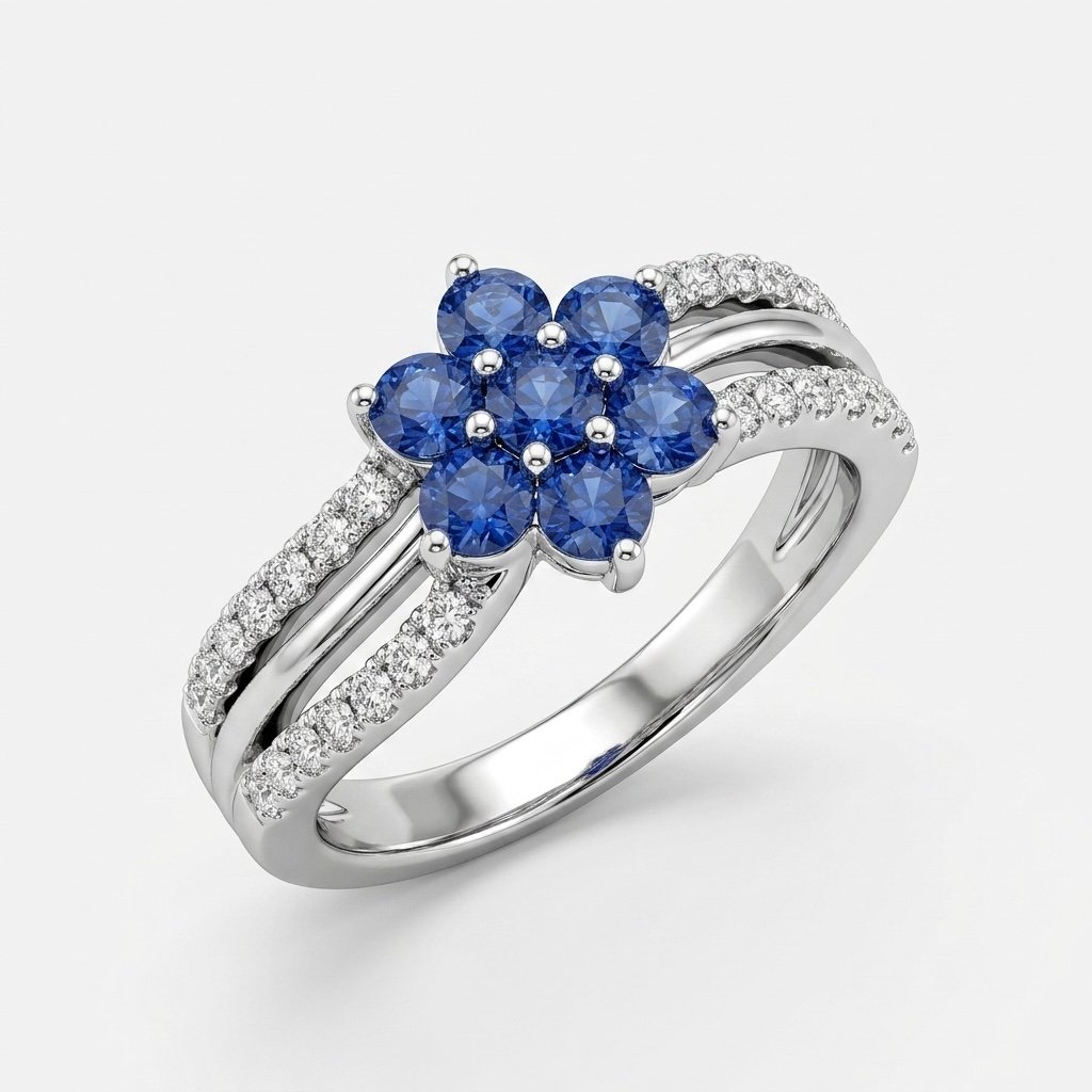 Blue Blossom Ring