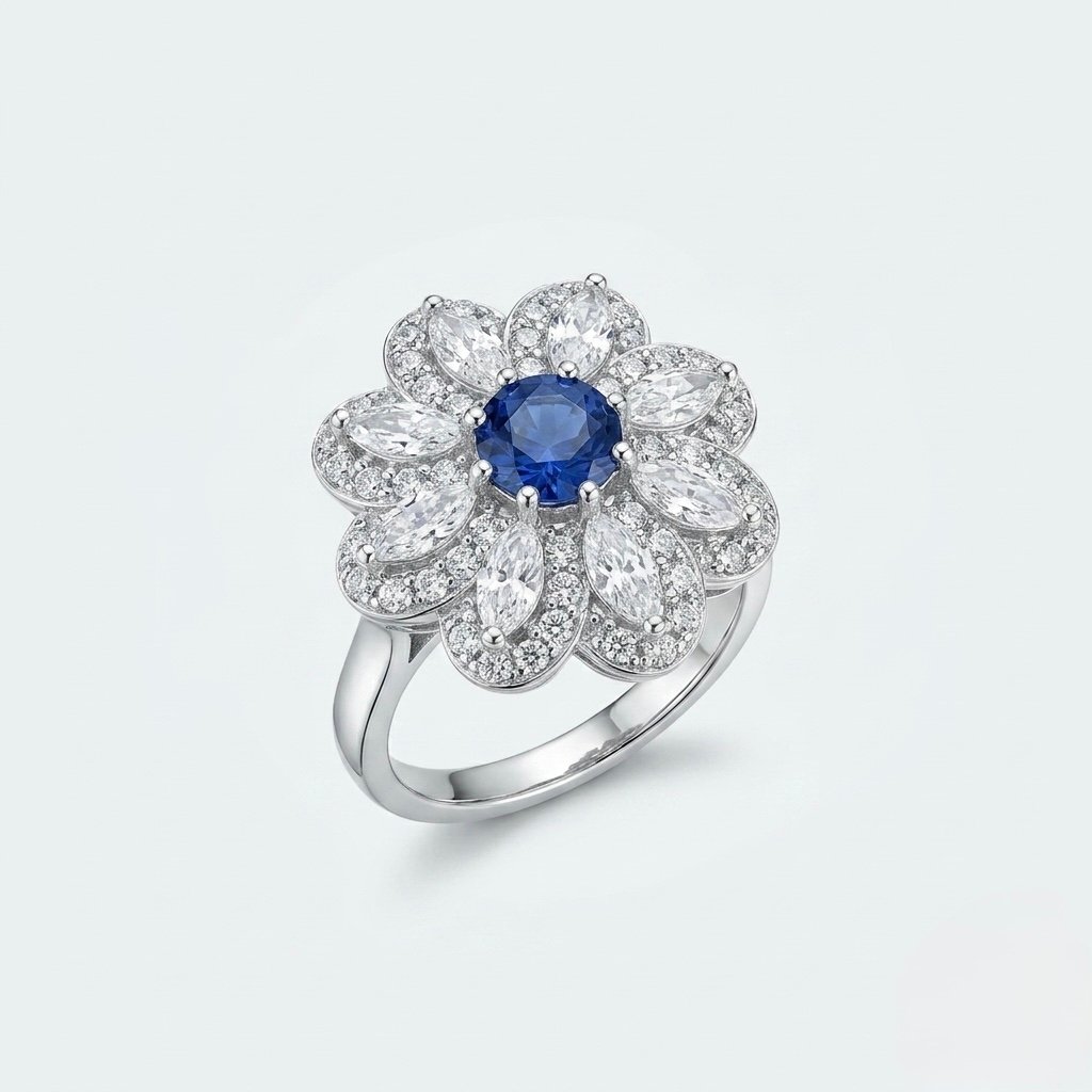 Blue Flower Ring