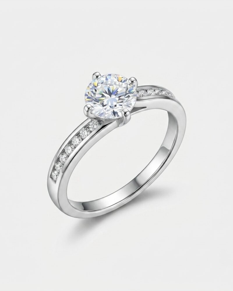 Channel Set Solitaire Ring