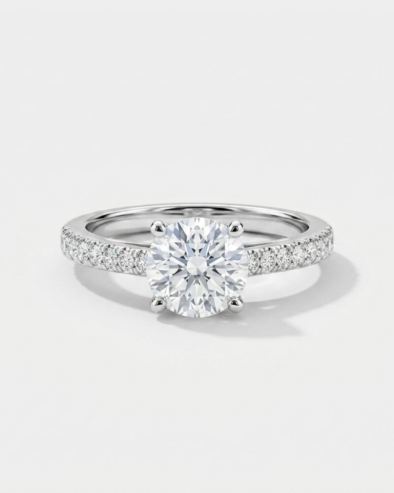 Classic Solitaire Pavé Ring