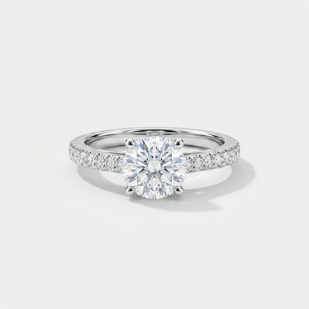Classic Solitaire Pavé Ring