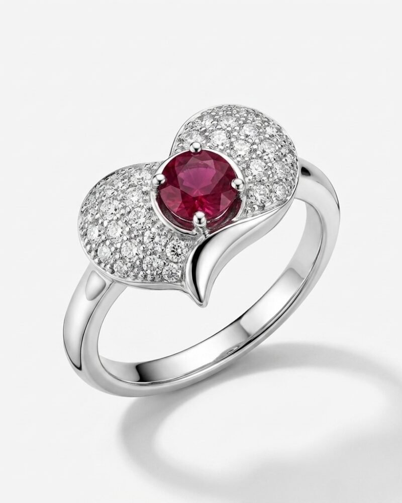 Pavé Ruby Heart Ring