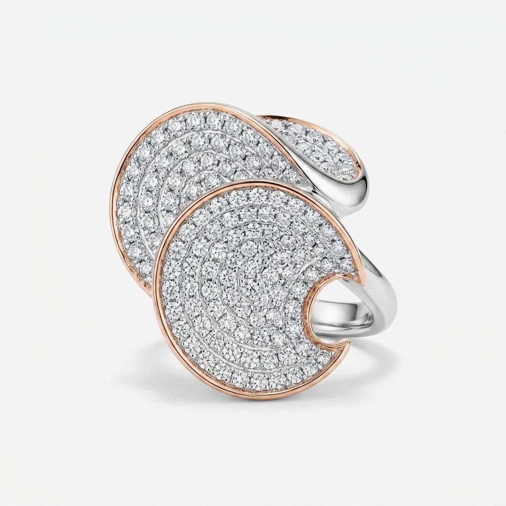 Pavé Spiral Disc Ring