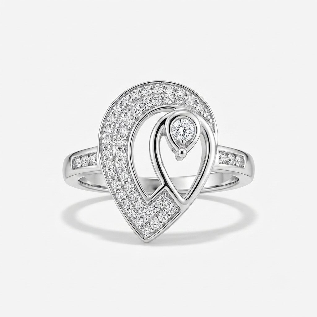 Pavé Teardrop Ring