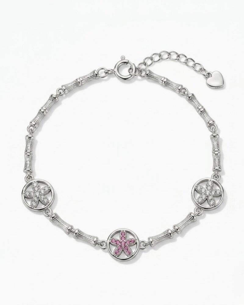 Pink Flower Trio Bracelet