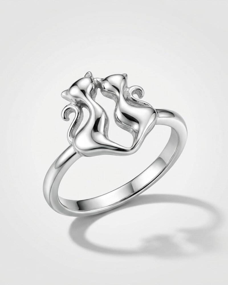 Silver Cat Ring