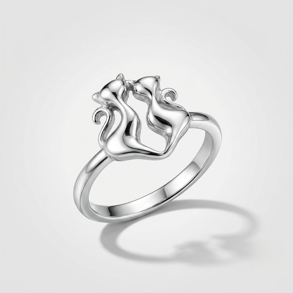 Silver Cat Ring