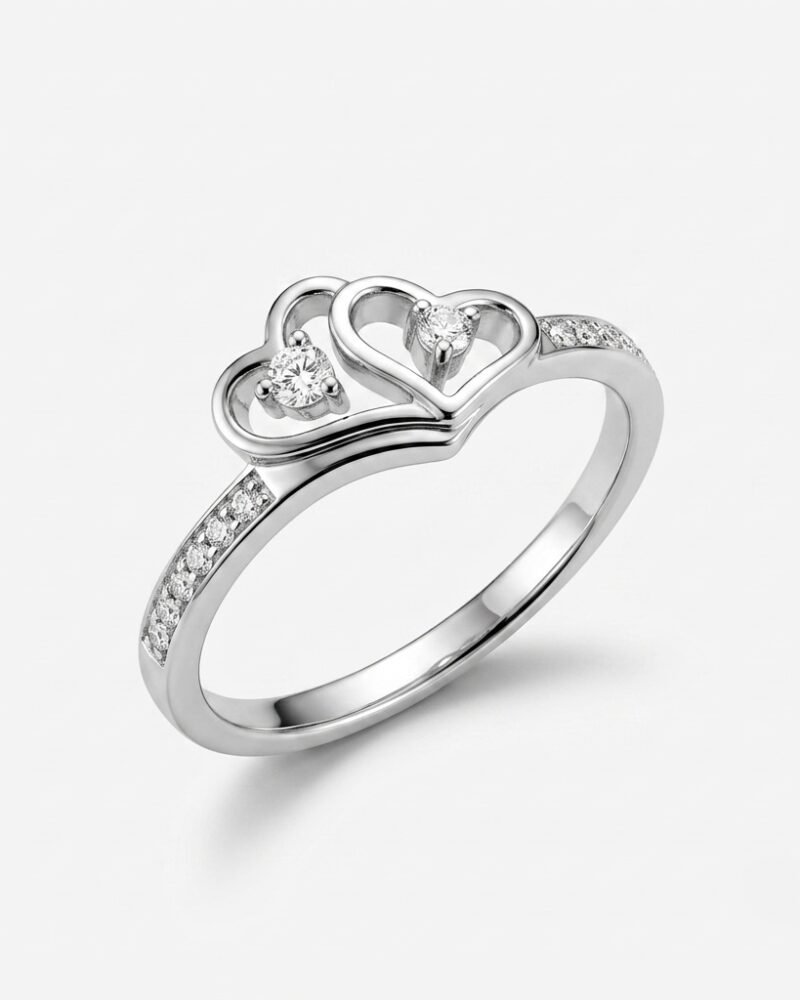 Silver Double Heart Ring