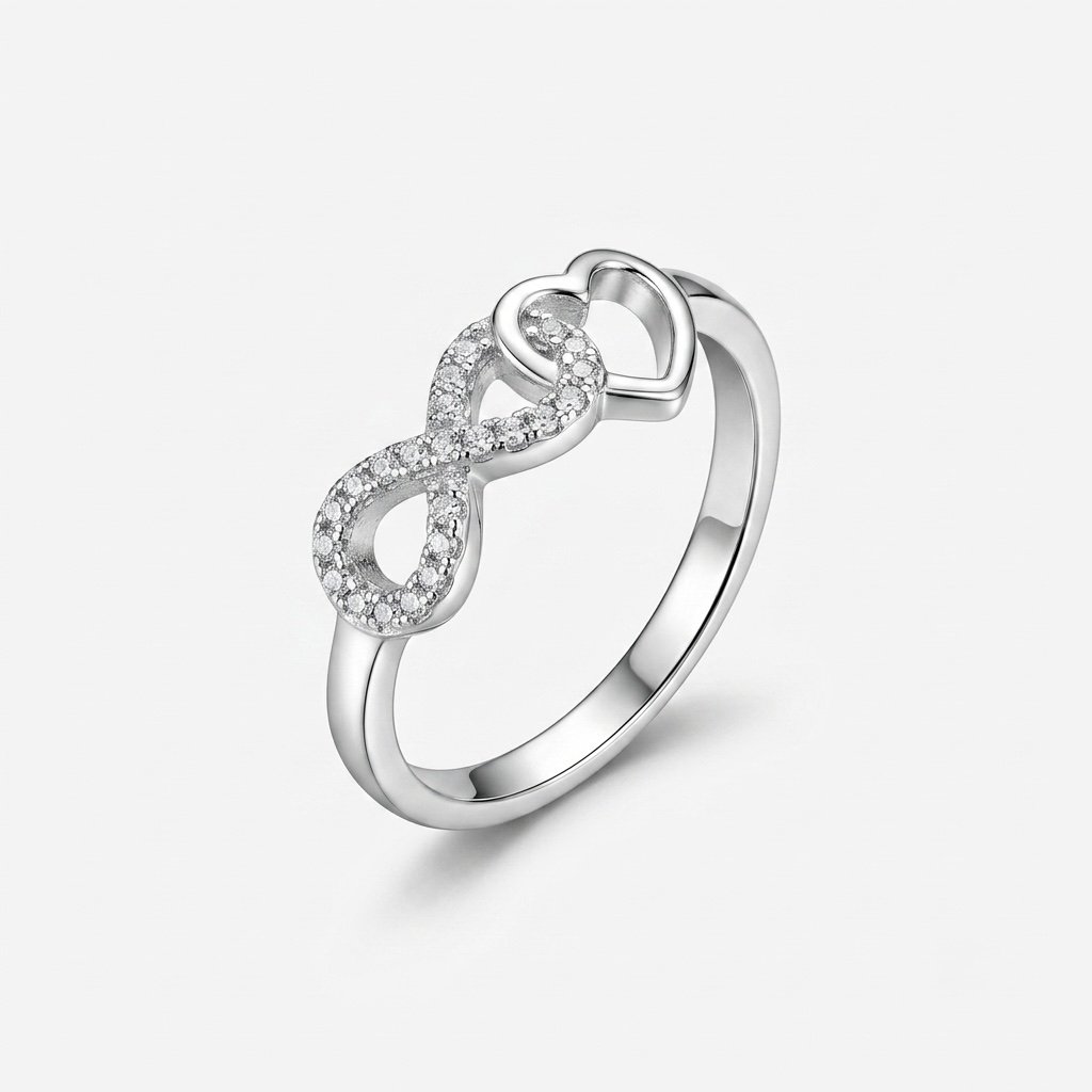 Silver Infinity Heart Ring
