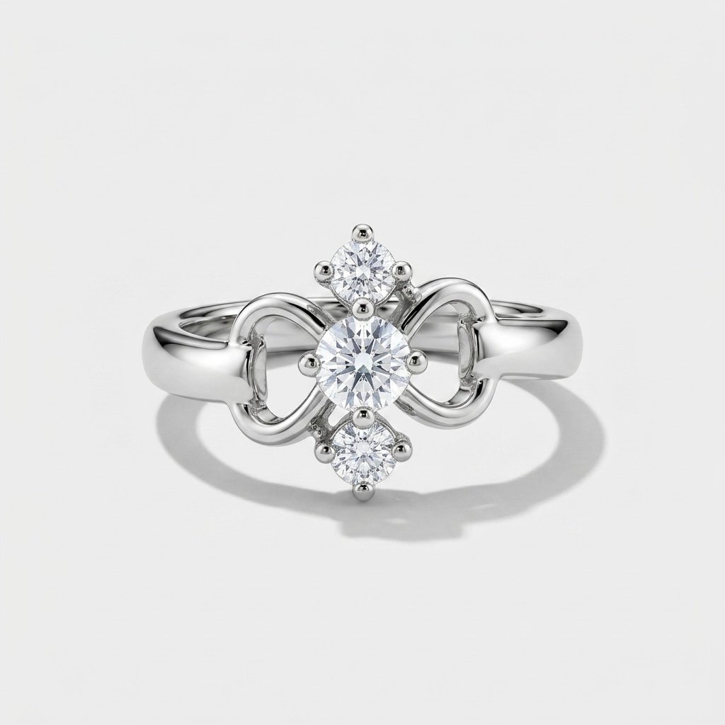 Silver Three Stone Ring