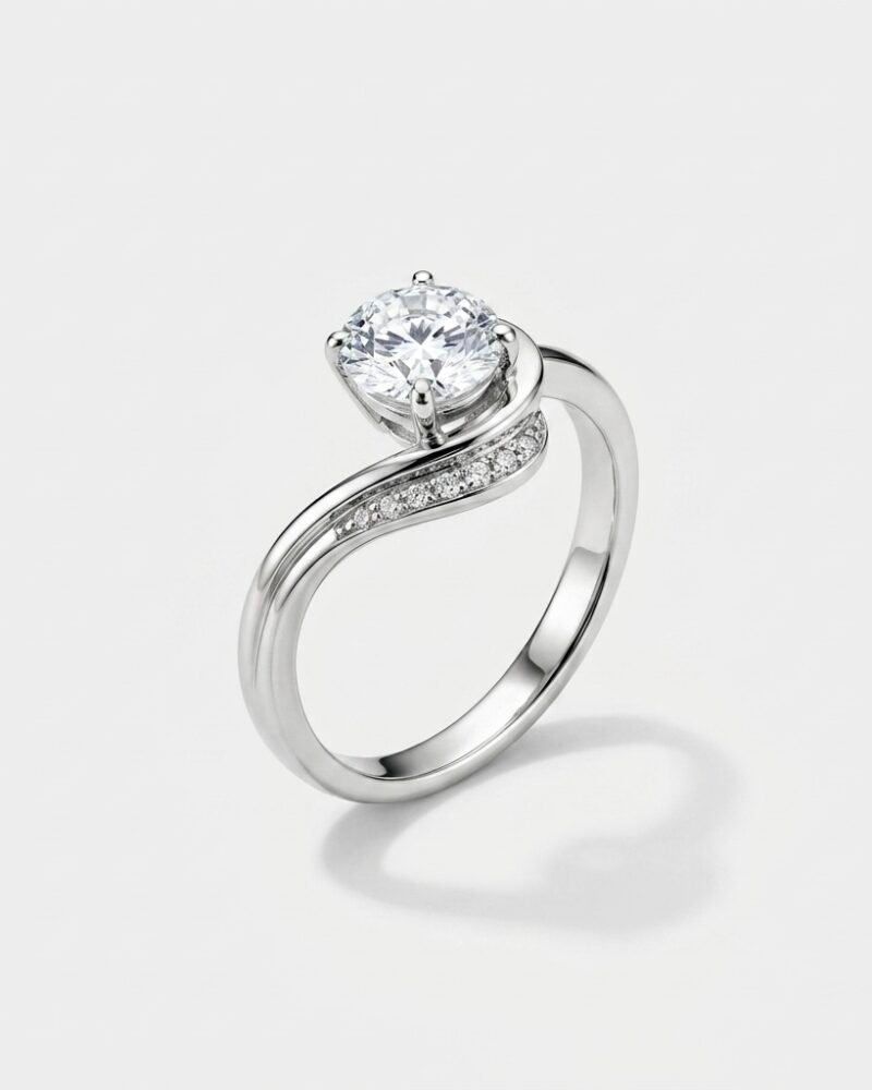 Swirl Solitaire Ring