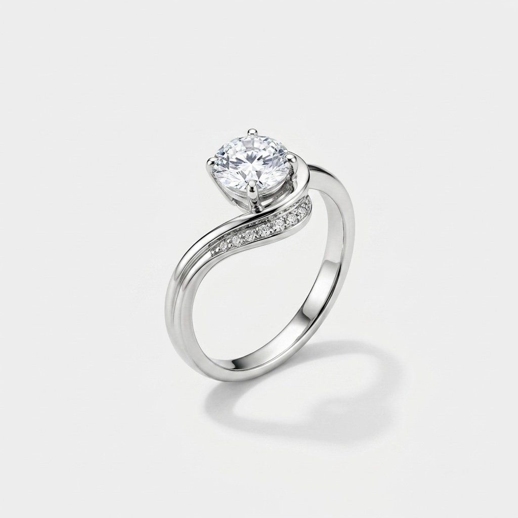 Swirl Solitaire Ring